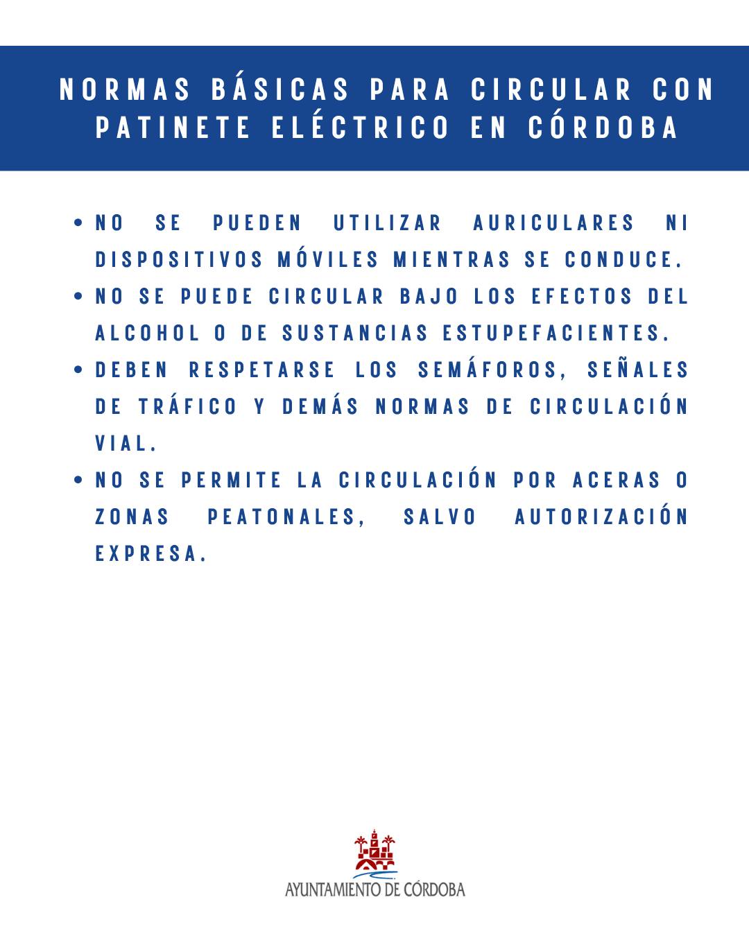 Normas básicas para circular con patinete eléctrico en Córdoba